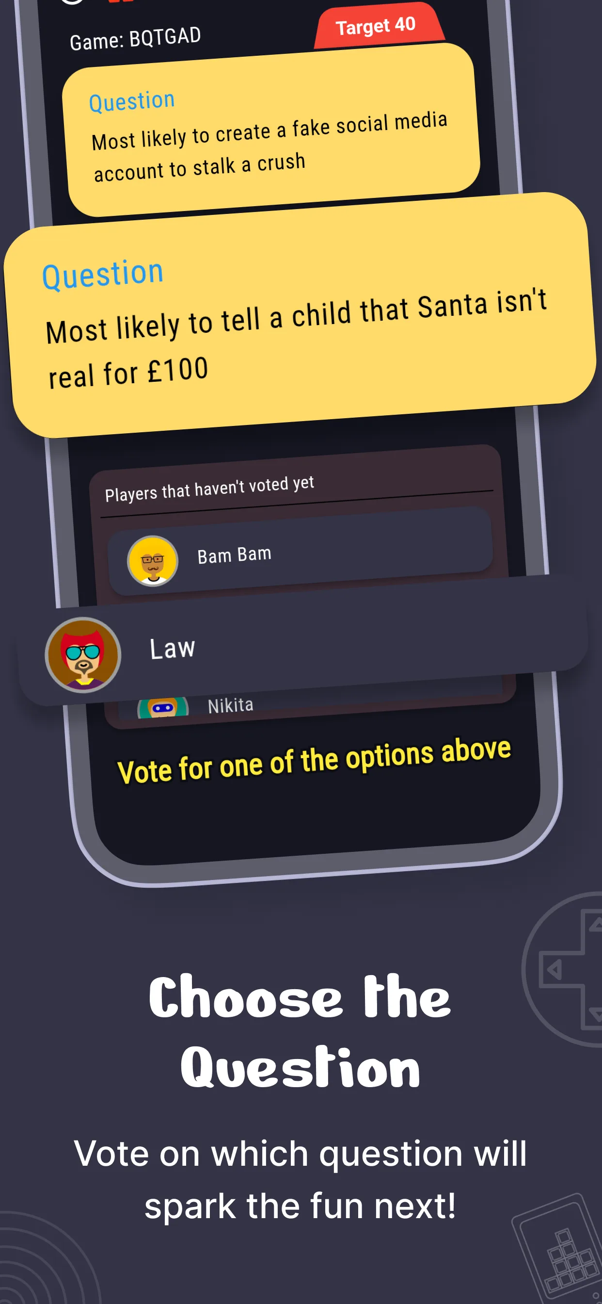 Choose the question